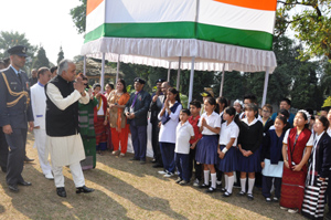 Governor of Arunachal Pradesh Lt. Gen (Retd) Nirbhay Sharma was 'At Home' with distinguished citizens of Arunachal Pradesh and school children at Raj Bhavan, Itanagar on the occasion of Republic Day